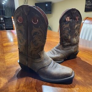 Justin Boots Men's Dark Brown Western Boots Men Size 10D